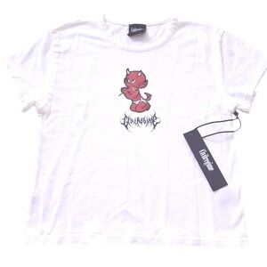 Civil Regime Devil Child Baby‎ Tee Shirt Womens XL Short Sleeve In Butter Color